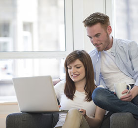 Couple buying a home